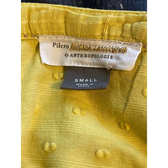 Anthropologie Pilcro And Letterpress Mila Draped Button Down Shirt Yellow Small - Picture 10 of 10